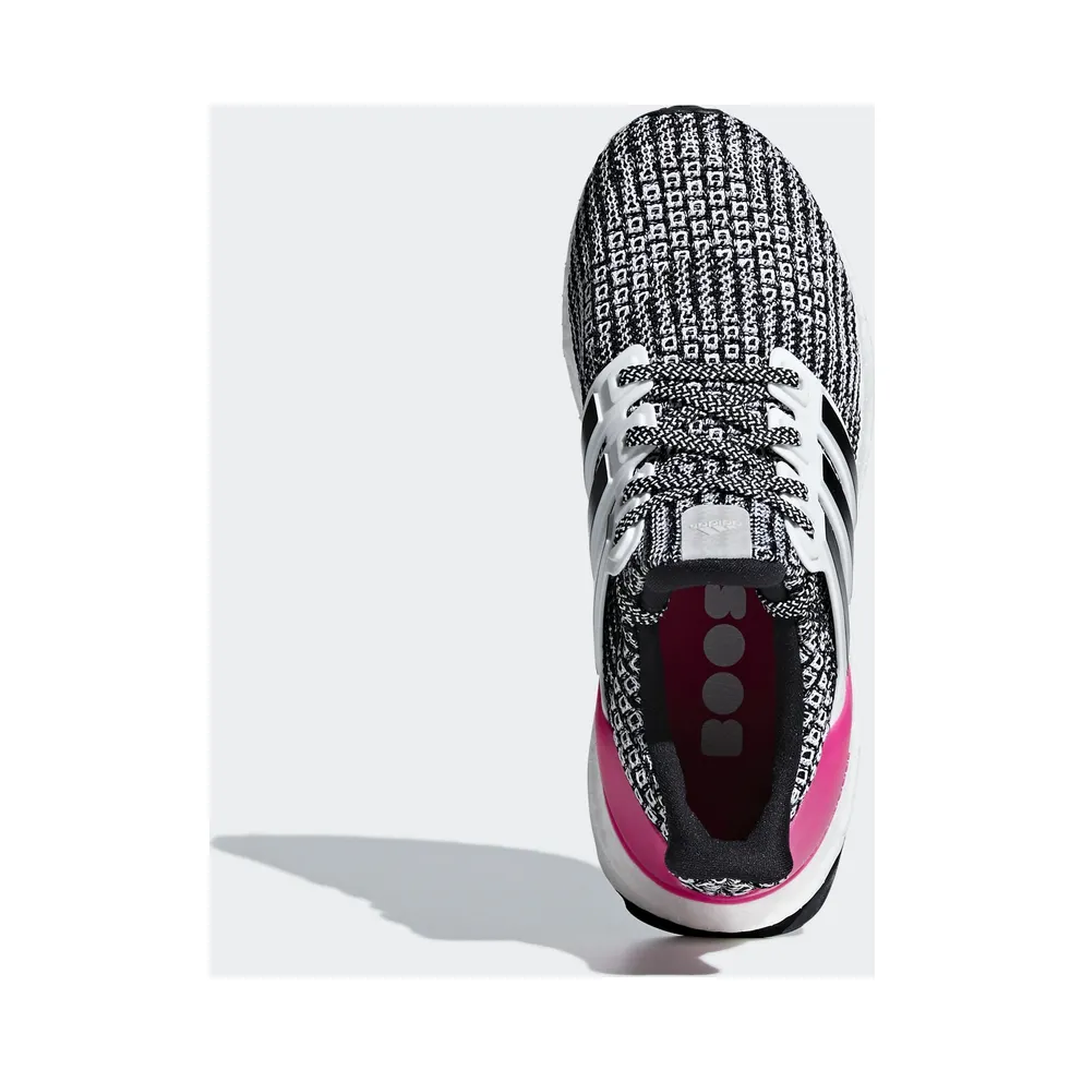 adidas Ultra Boost 4.0 White Black Pink (Youth) Chalk White/Core Black/Shock Pink (B43508)