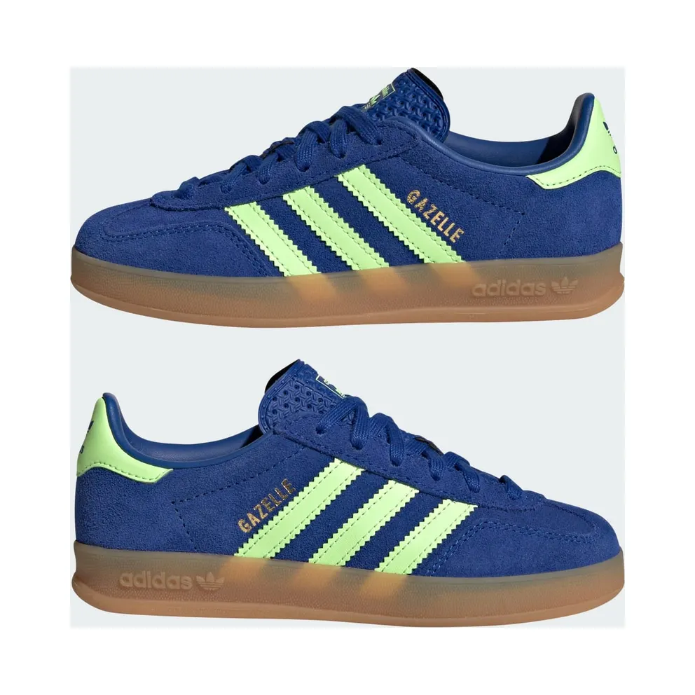 Adidas GAZELLE INDOOR Shoes Royal Blue / Green Spark / Gold Metallic (KJ2302)