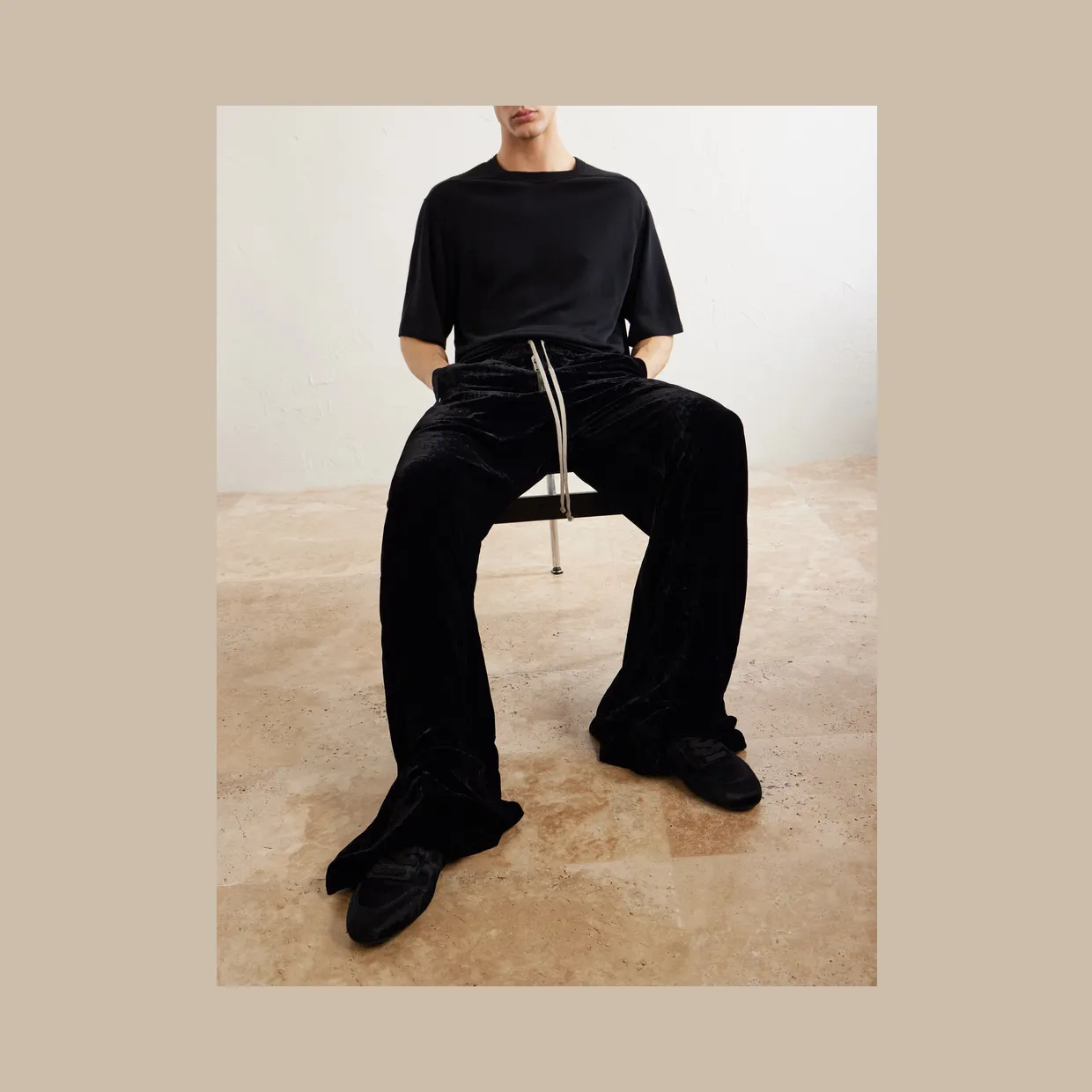 Rick Owens Minimal Sneaks Pony Hair Sneakers Black (RU02F4889) (2)