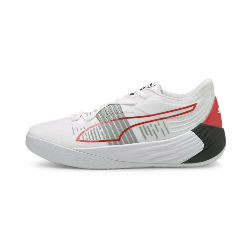 Puma Fusion Nitro Basketball Shoes White/Red (195514-04)