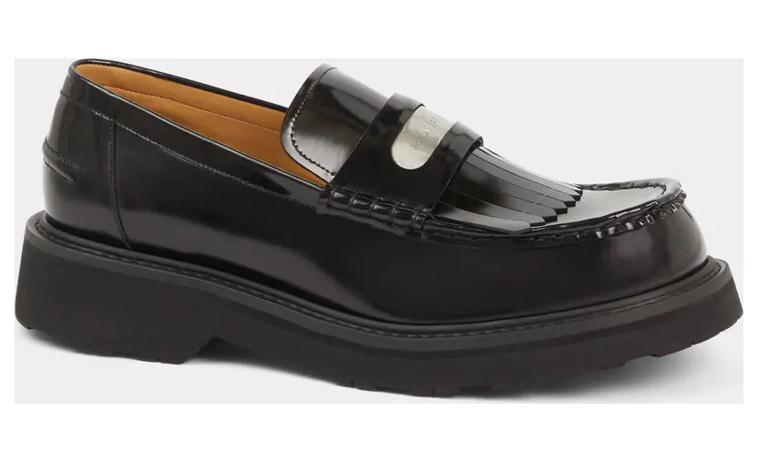 Kenzo Mocassins Kenzosmile En Cuir Homme Noir – Taille 43 (FD55LO704L67)