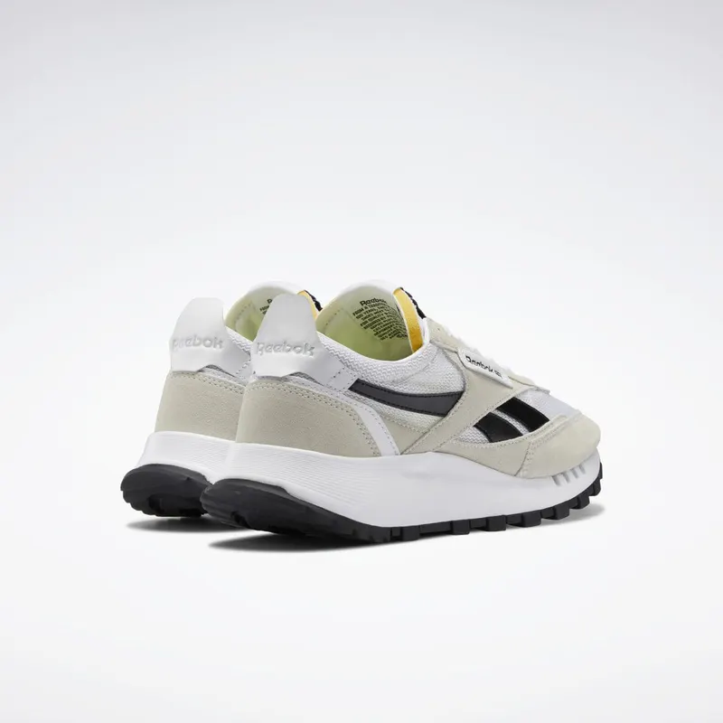 Reebok Classic Leather Legacy Shoes Cloud White / Core Black / Acid Yellow