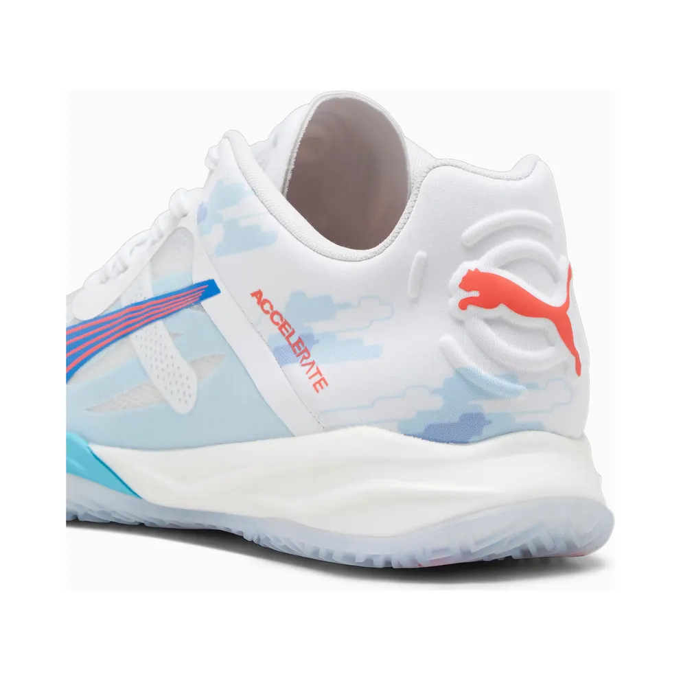 Puma Accelerate NITRO SQD Abalo Indoor Shoes White/Blue/Pink (107591-01)