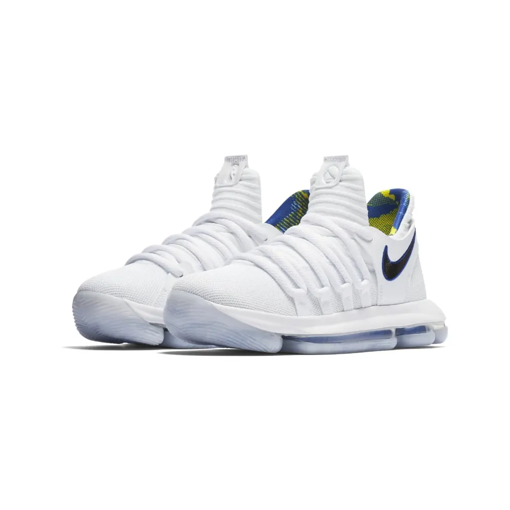 Nike KD 10 NBA Warriors Home (GS) White/Game Royal-University Gold (AJ7781-101)