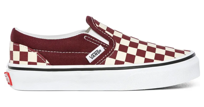 VANS Checkerboard Classic Slip-on Kinderschoenen (Rood)