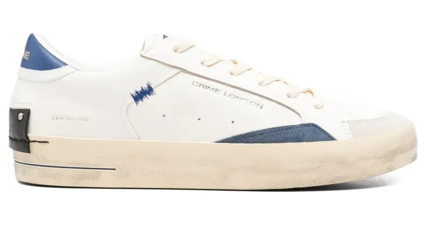 Crime London Sk8 Deluxe low-top with vlakken – Beige (19107PP8)