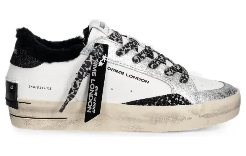 Crime London Sk8 Deluxe with lammy afwerking – White (23111AA9)