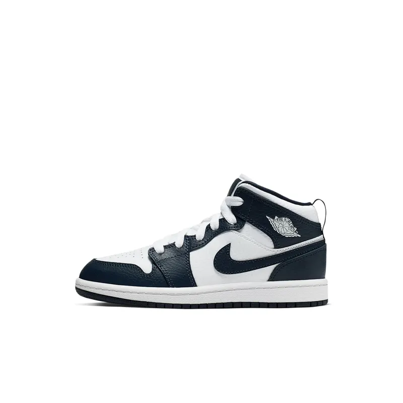 Jordan 1 Mid White Metallic Gold Obsidian (PS) White/Metallic Gold-Obsidian (640734-174)
