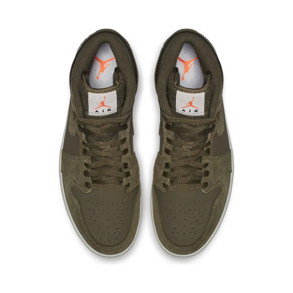 Air Jordan Nike AJ I 1 Mid Olive Canvas (2018) (BQ6579-300)