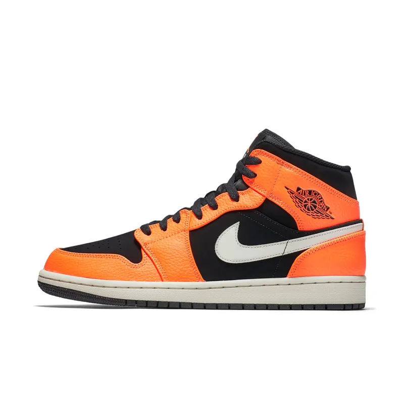 Jordan 1 Mid Black Cone Black/Cone-Light Bone (554724-062)