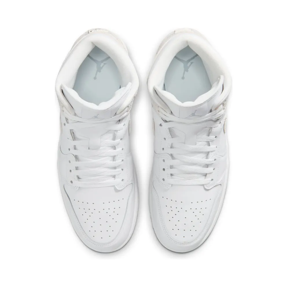 Jordan 1 Mid SE “Distressed White Field Silver” (IR2271-100)