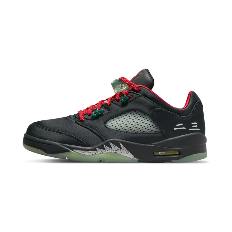 Air Jordan 5 x Clot Low “Black / Fire Red / Metallic Silver / Classic Jade” (DM4640-036)