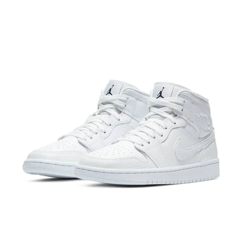 Jordan 1 Mid White Snakeskin (W) White/White-White (BQ6472-110)