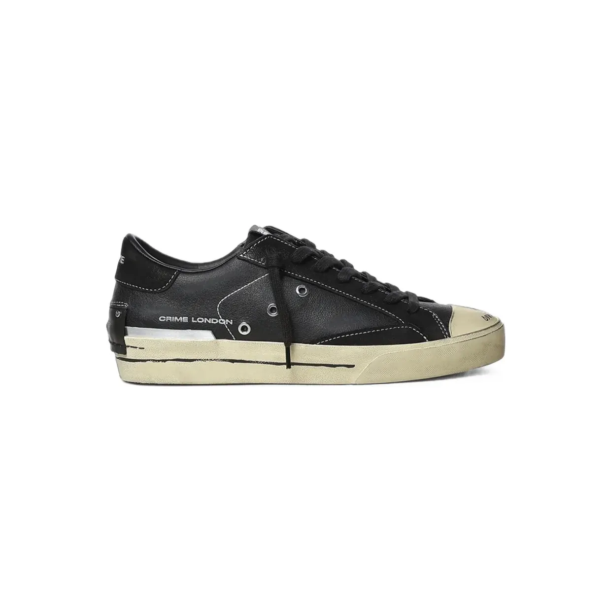 Crime London Midnight distressed-effect leather “Black” (10152AA9)