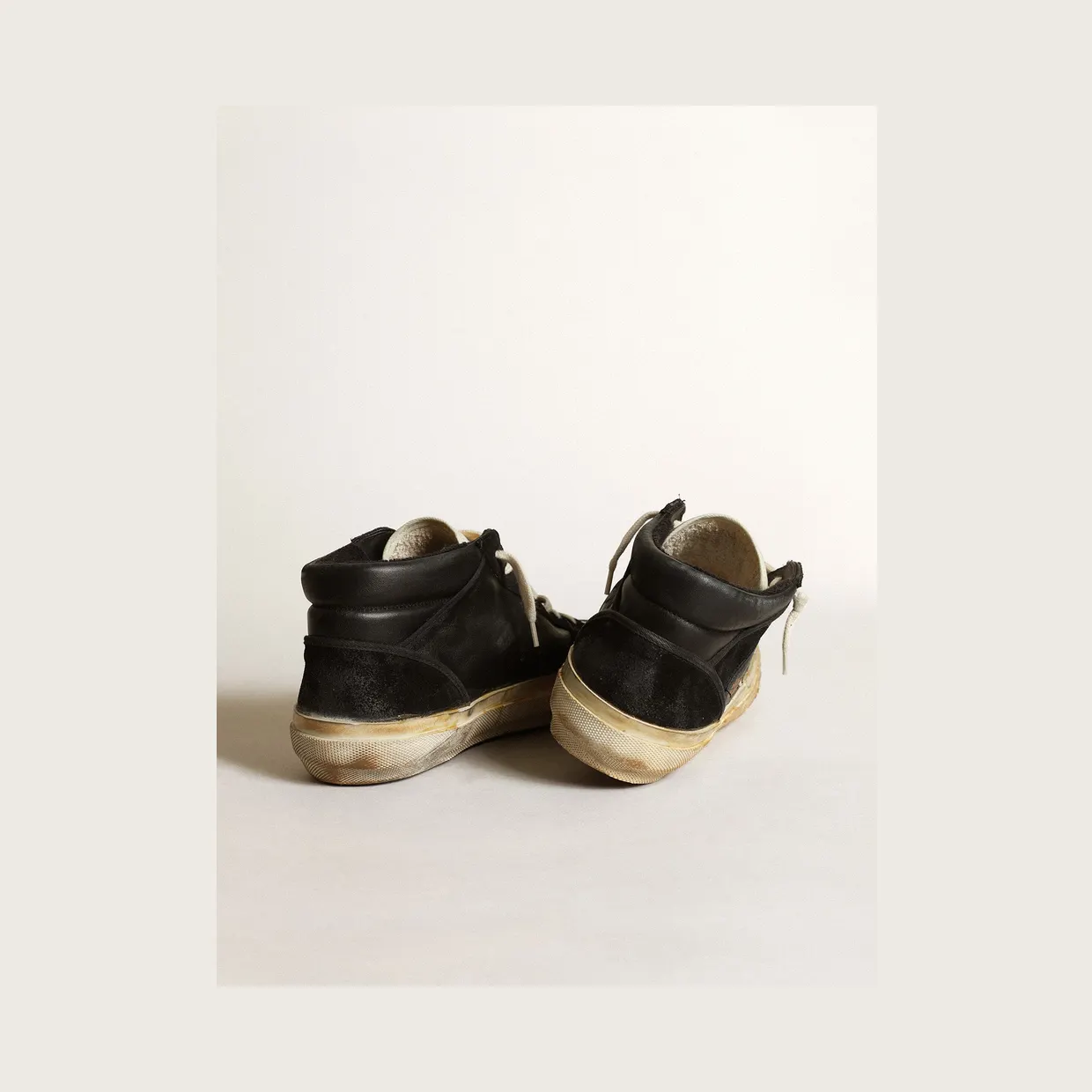 Golden Goose Men’S Mid Star In Black Nappa And Suede With White Leather Star (GMF00408.F003450.80203) (5)