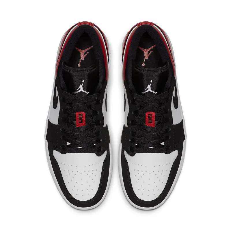 Jordan 1 Low Black Toe White/Black-Gym Red (553558-116)
