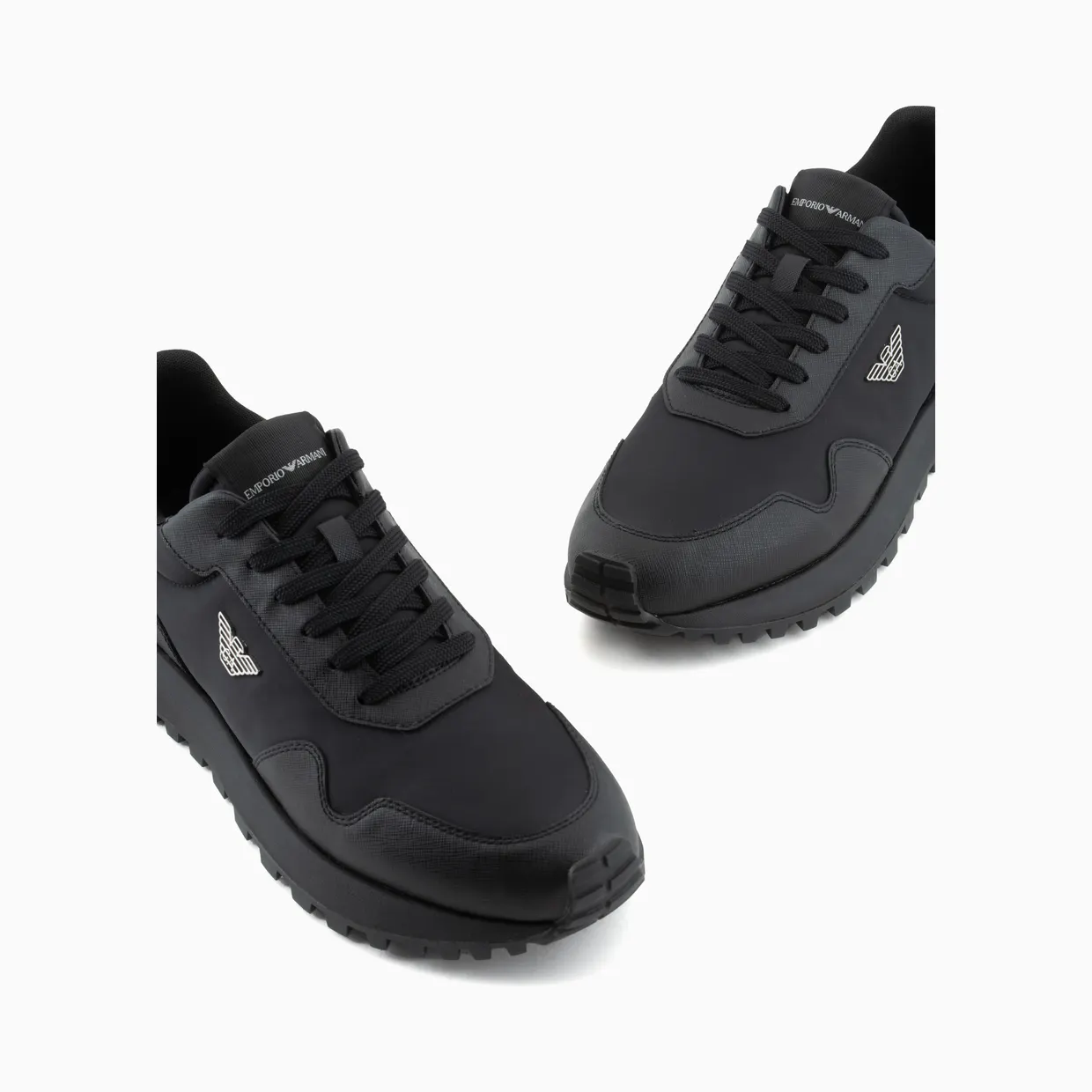 Armani Recycled Nylon Sneakers With Regenerated Saffiano Details (EM003738-AF19532-MC005) (5)