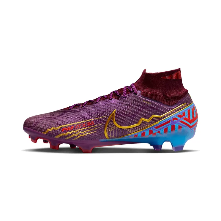 Nike Zoom Superfly 9 Elite KM FG Mbappe “Dark Beetroot / University Blue / Vivid Purple / Metallic Vivid Gold” (DO9342-694)