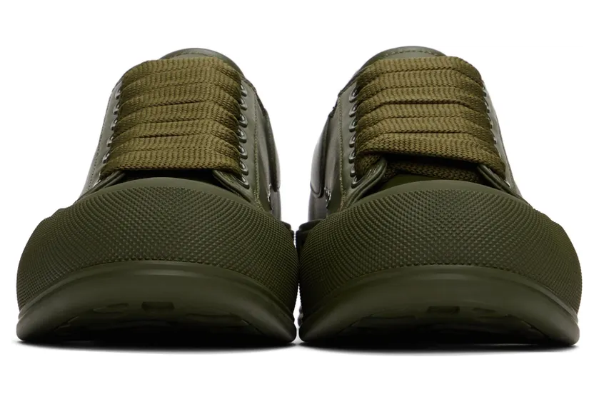 Alexander McQueen Khaki Deck Plimsoll Sneakers (667817WIAGC) (2)