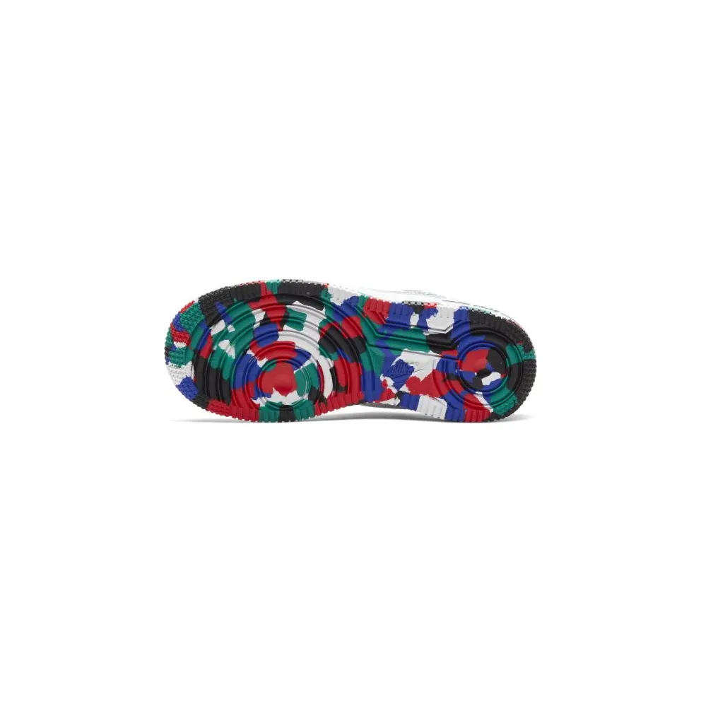 Nike Air Force 1 Low Crayon White Multi (PS) White/Hyper Blue-Neptune Green-Multi-Color (CU4634-100)