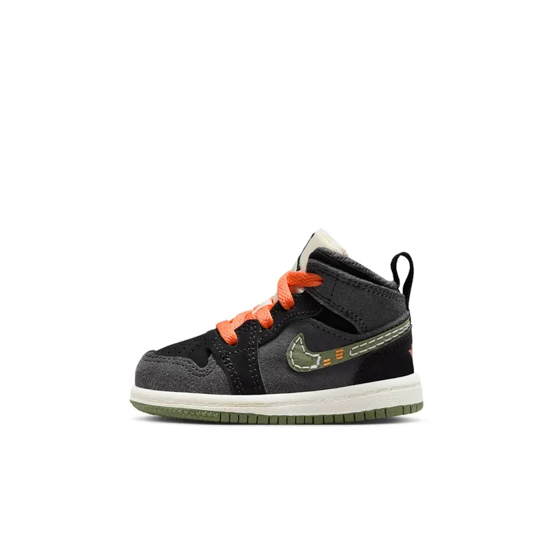 Jordan 1 Mid SE Craft Anthracite Black Bright Mandarin Sky J Light Olive (FD9093-003)