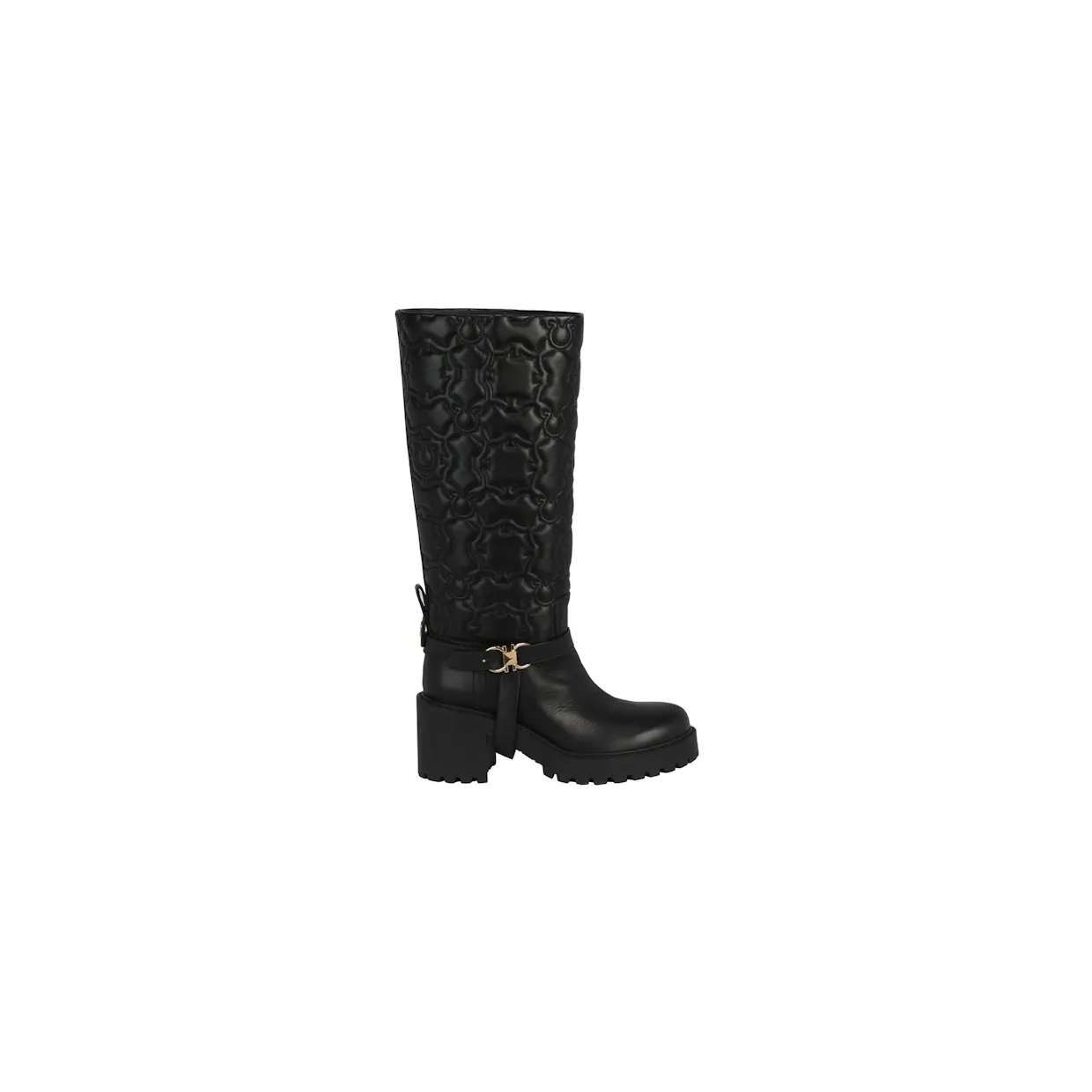 Ferragamo Shiran Knee-High Leather Boot Black (01C008-751051-1C)