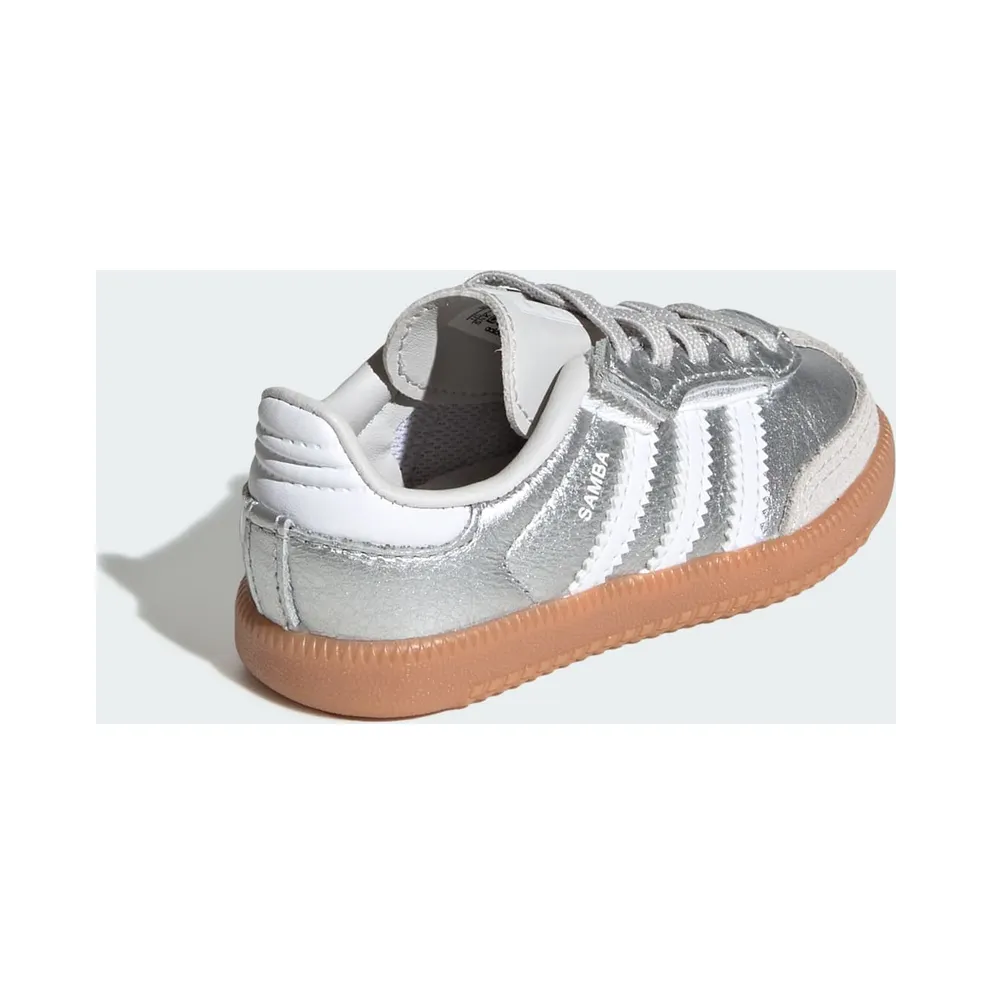 Adidas SAMBA OG COMFORT CLOSURE ELASTIC LACE Shoes Silver Metallic / Cloud White / Gum (KK2346)