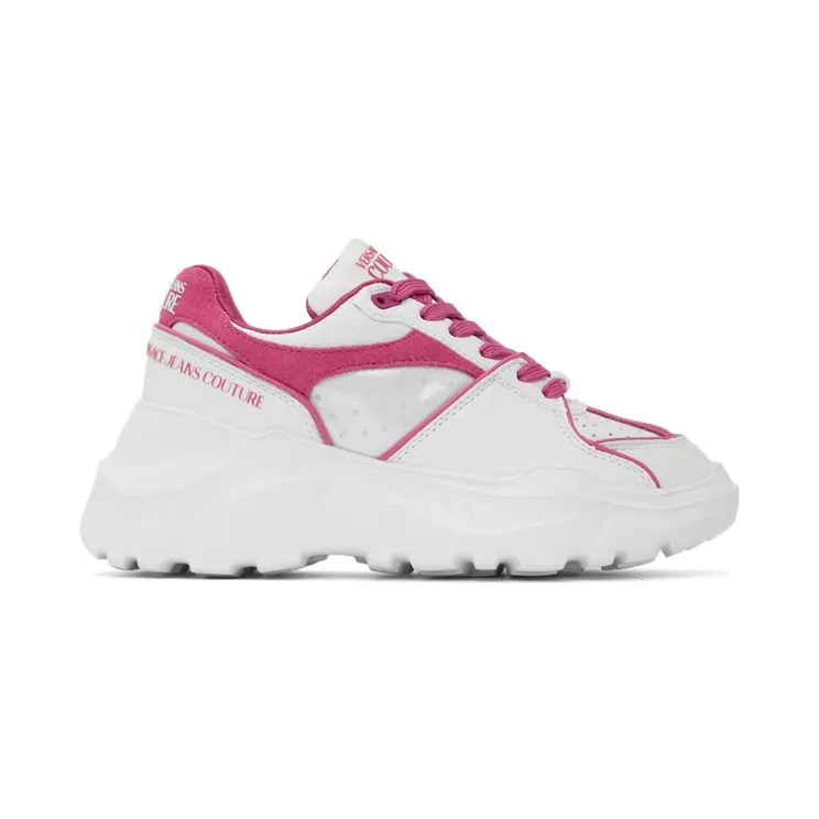 Versace Jeans Couture Off-White & Pink Speedtrack Low Sneakers (E71VA3SC4EZP064)
