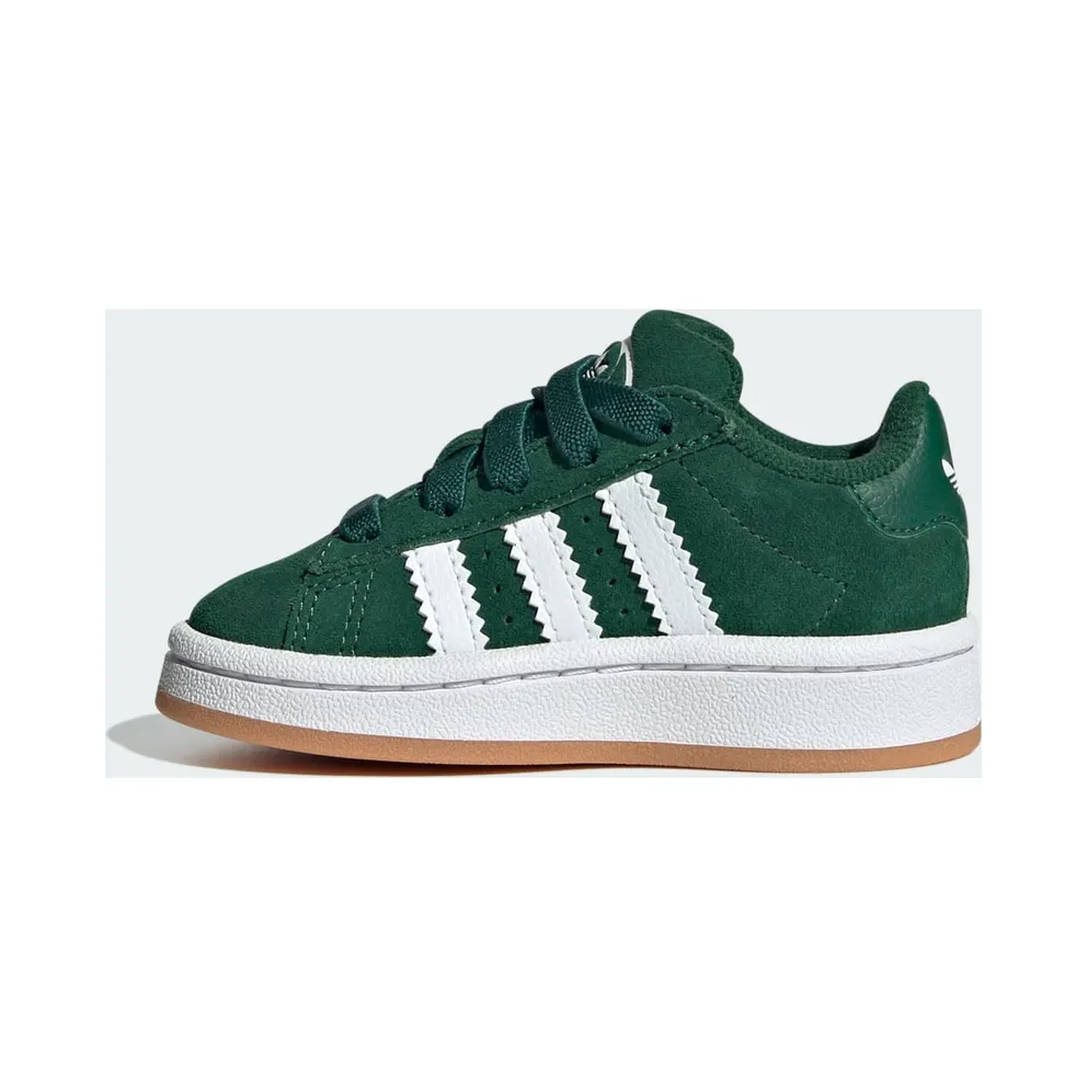 adidas Campus 00s Comfort Closure Elastic Lace Shoes Kids Dark Green / Cloud White / Gum (JI4333)