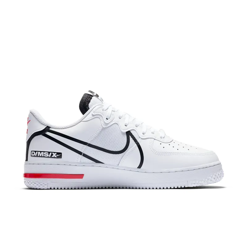 Nike Air Force 1 React White Black Red (2020) (CD4366-100)