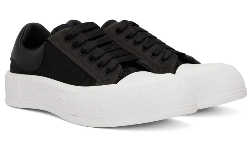Alexander McQueen Black & White Deck Plimsoll 1000 BLACK/BLACK/BLA (711098W4UB3) (4)