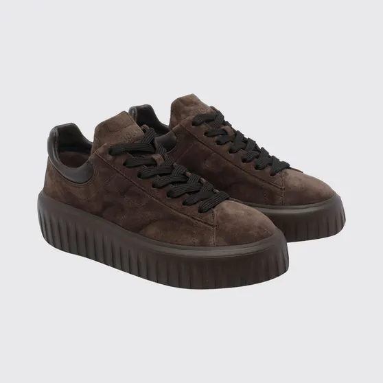 Hogan H-Stripes Suede Platform Sneakers Brown (HXW6450FC6TPJQ0UV2)