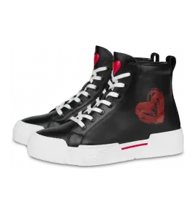 Moschino Hohe Sneakers Aus Nappa Brushstroke Heart (POLJA15455G0DIAC00A)