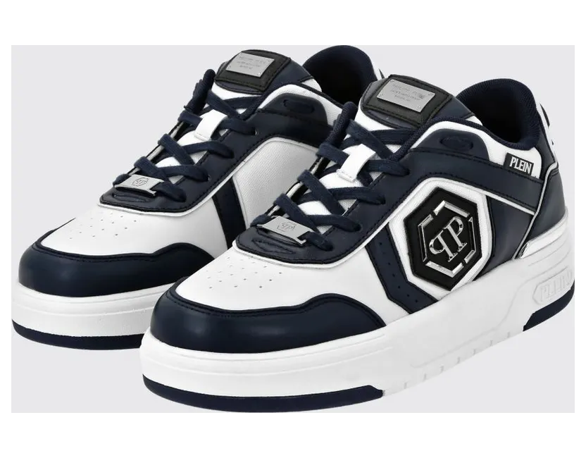Philipp plein Leather and Mesh Sneakers Blue (SAESUSC0766PTE120N14)