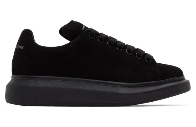 Alexander McQueen Black Velvet Oversized Sneakers (558943WHV67)