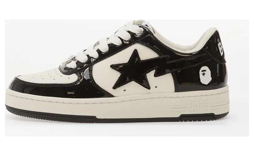 A Bathing APE – Sta Sneakers van Patentleer – Dames – Schoenen – Zwart (001FWM302301LBLK)
