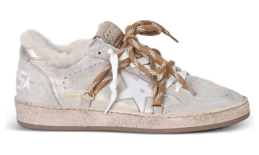 Golden Goose Ball Star glanzende sneakers – Beige (GWF00117F008063)