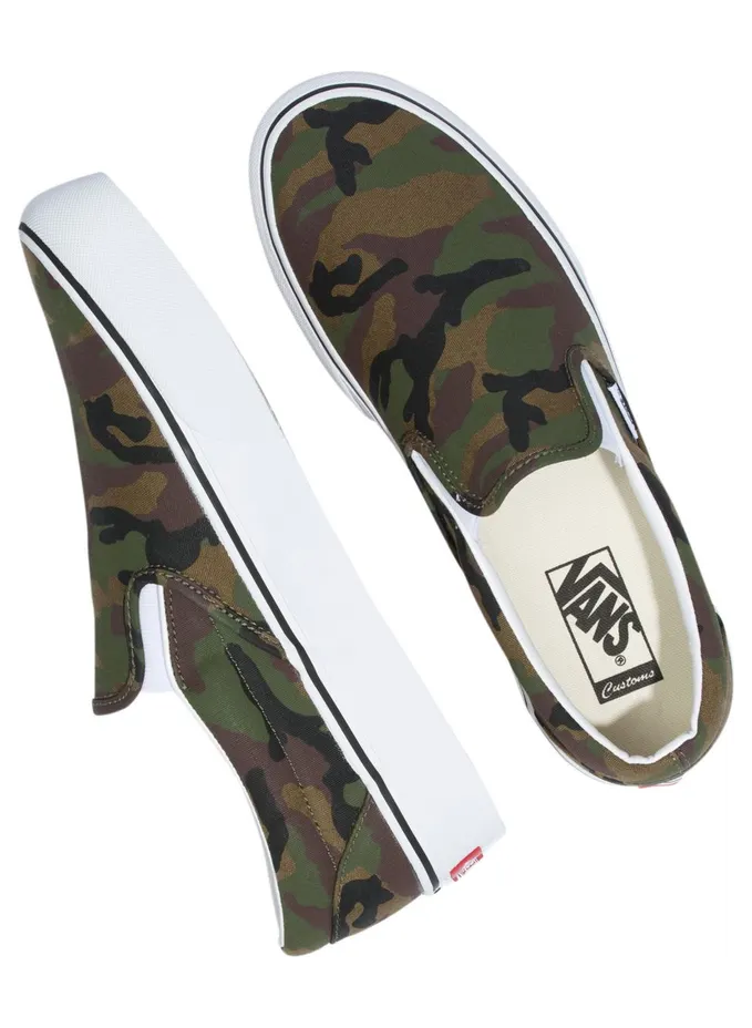 VANS Gepersonaliseerde Camo Slip-on Platform Groen (VN0A3CS0020)
