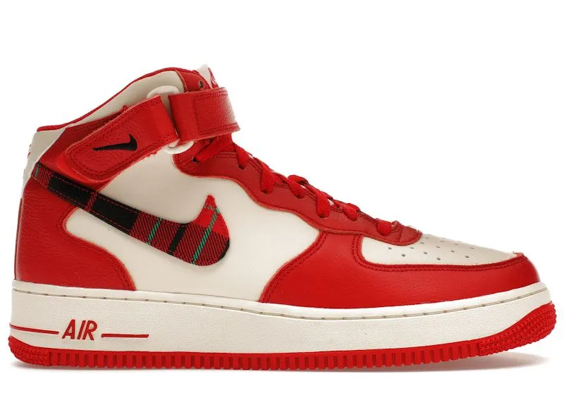 Nike Air Force 1 Mid ’07 LX Plaid Cream Red (DV0792-101)