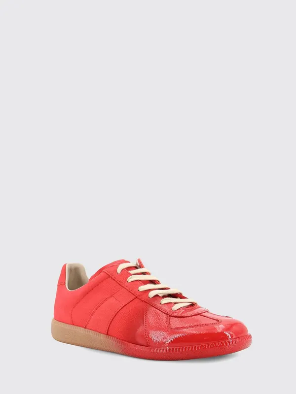 Maison Margiela Replica Low-Top in Patent and Smooth Leather Black (S57WS0517P7644T4417)