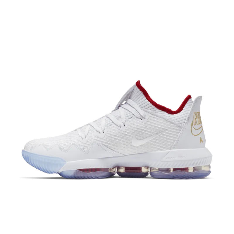 Nike LeBron 16 Low Draft Day White/Black-University Red-Metallic Gold (CI2668-100)