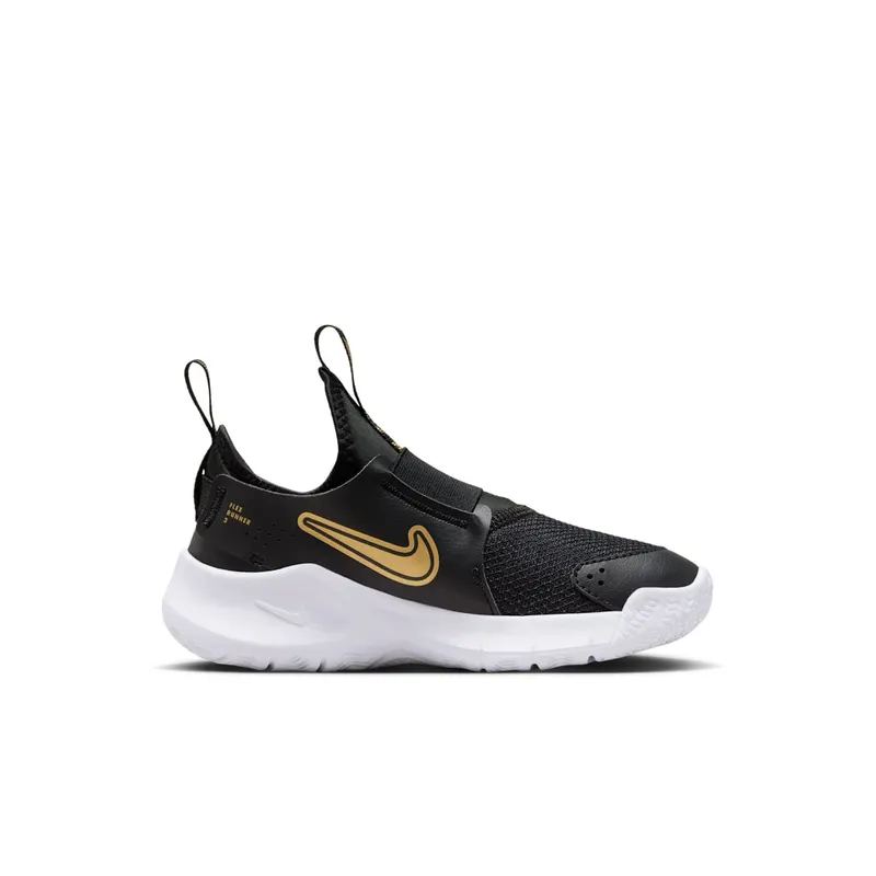 Nike Flex Runner 3 Black White Metallic Gold (FN1449-006)