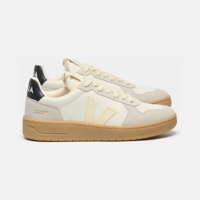 Veja V-82 O. T. Leather Low-Top Sneakers with Sustainable Sole Yellow Cream (VE3320942)