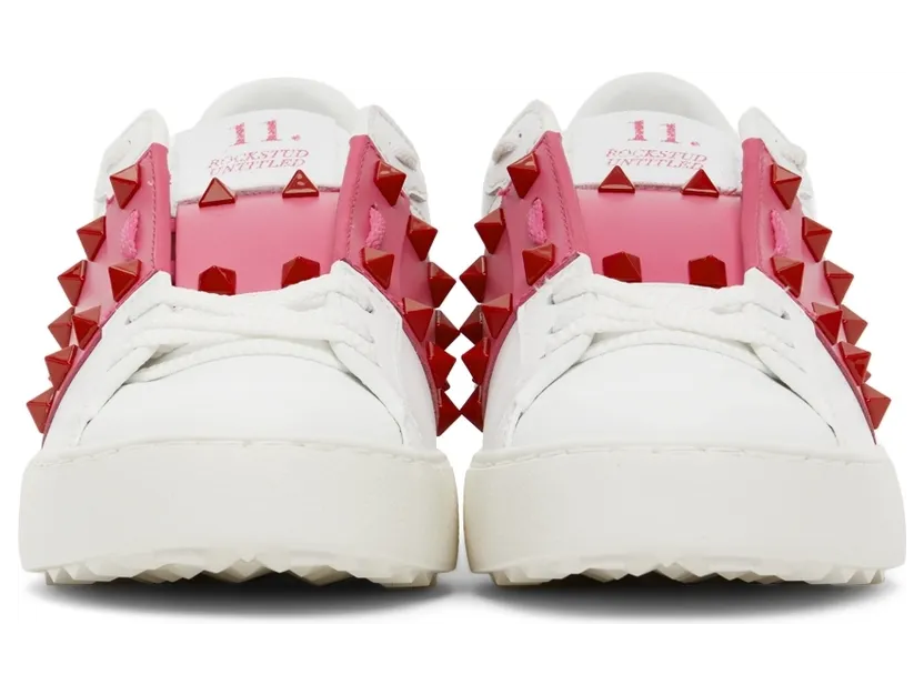 Valentino Garavani White & Pink Untitled Open Sneakers (XW2S0A01DNU) (2)