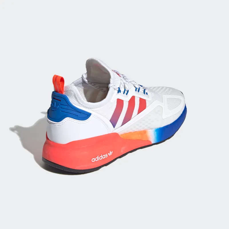 adidas ZX 2K Boost White Solar Red Blue Cloud White/Solar Red/Blue (FV9996)