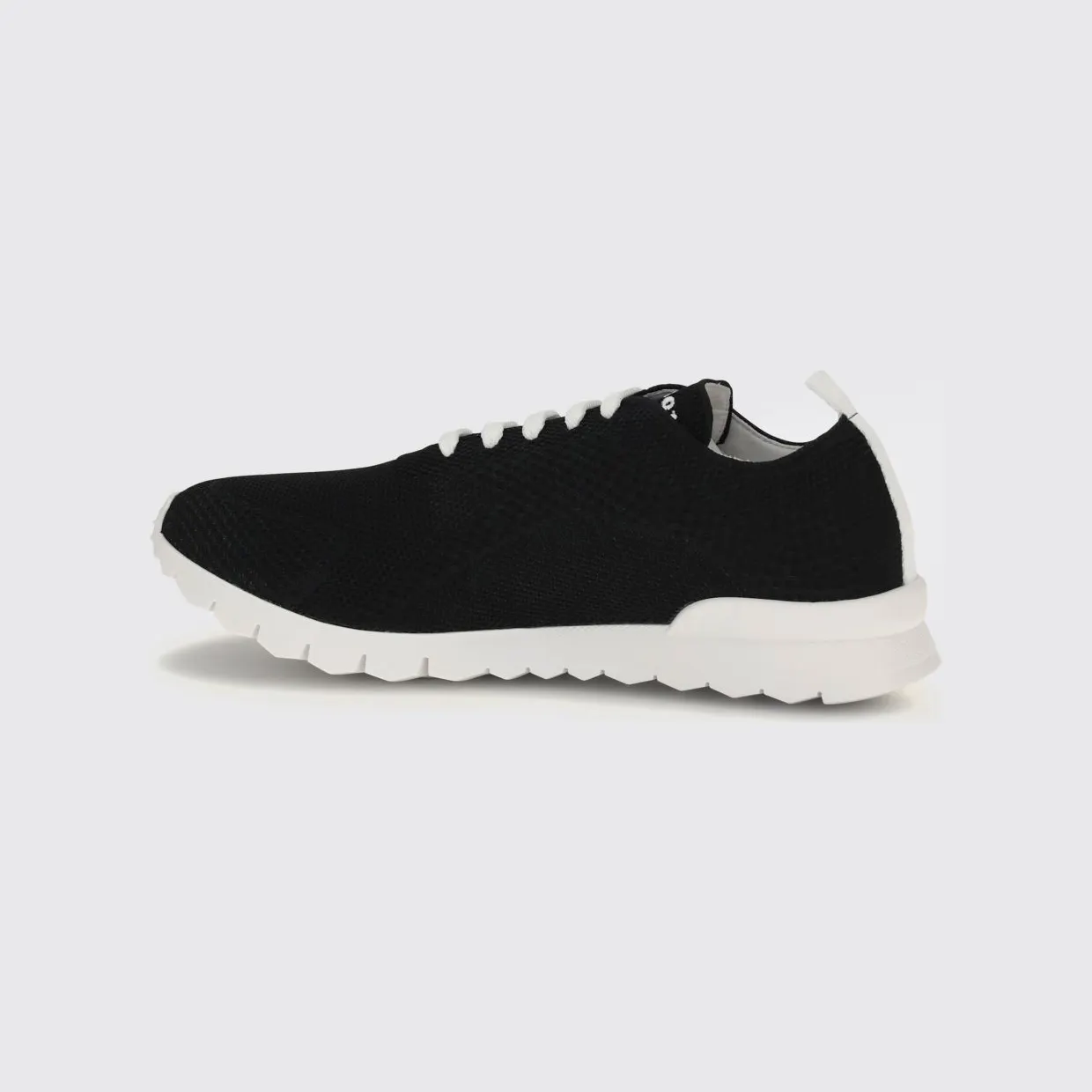 Kiton Low Top Sneakers in Stretch Cotton Knit with Lettering Logo Black (USSFITSN0080903NERO) (2)