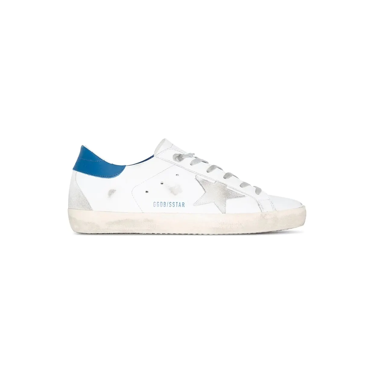 Golden Goose Super-Star White Royal Blue Grey Suede Patch (W) (GWF00102F00218110509)