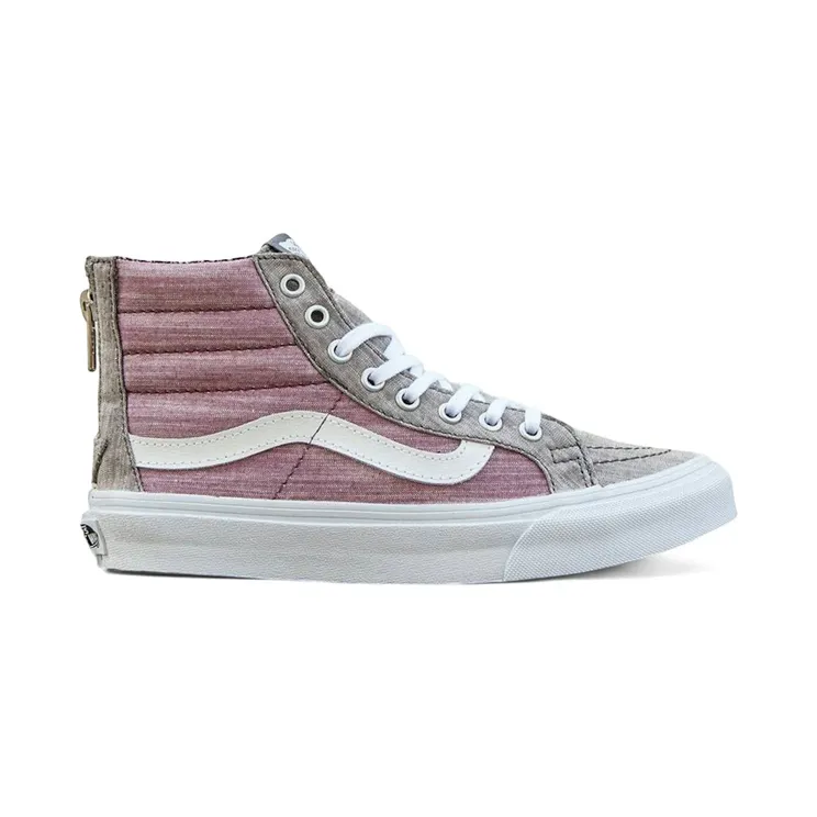 Vans Sk8-Hi Slim Zip Floral Chambray Grey True White (VN0XH8IE0)