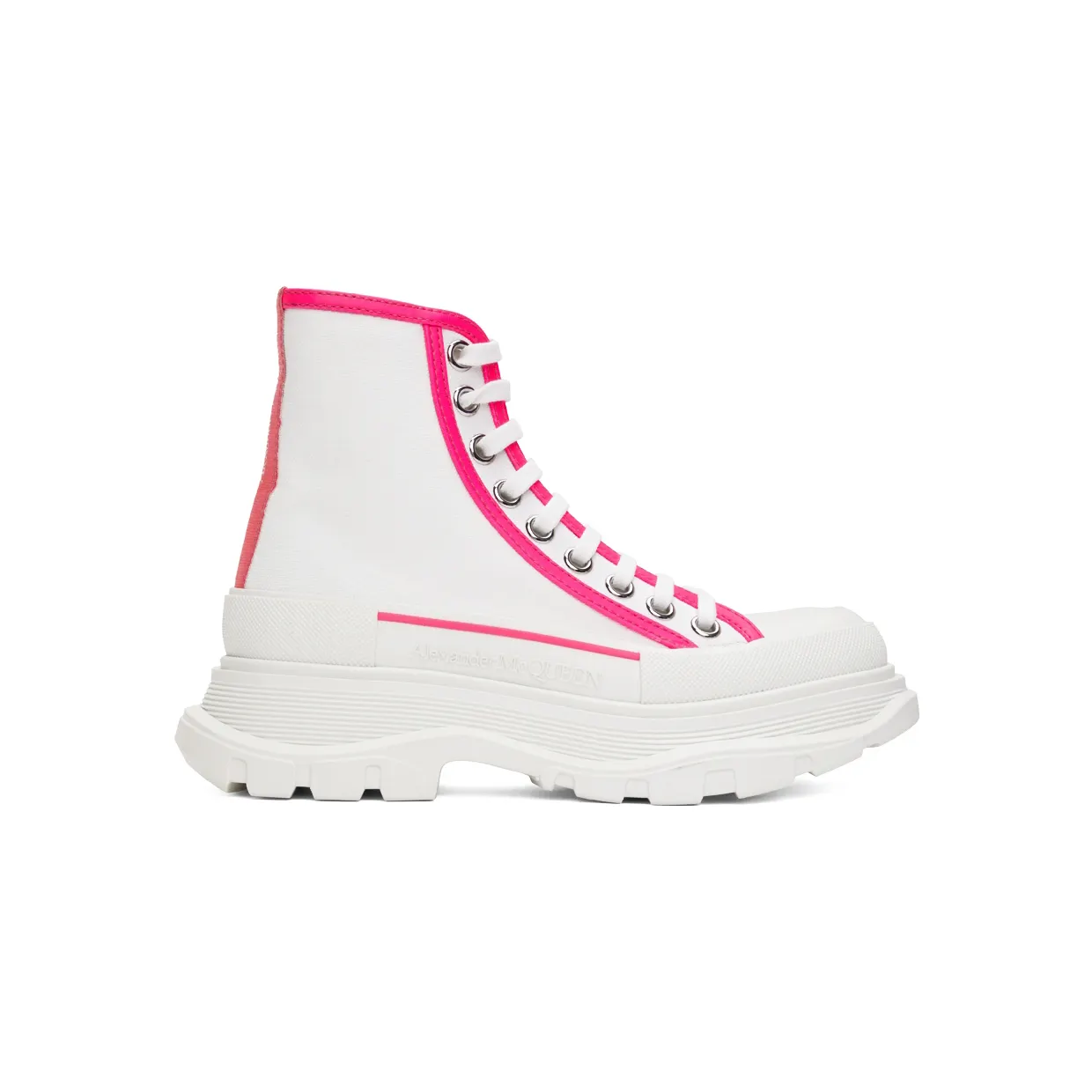 Alexander McQueen White Tread Slick High Sneakers (697082W4MV5)