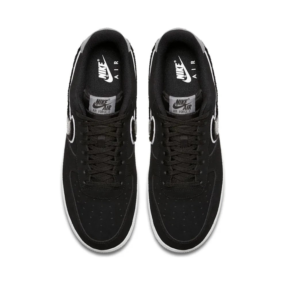 Nike Air Force 1 Low 3D Chenille Swoosh Black Cool Grey Black/White-Cool Grey-White (823511-014)